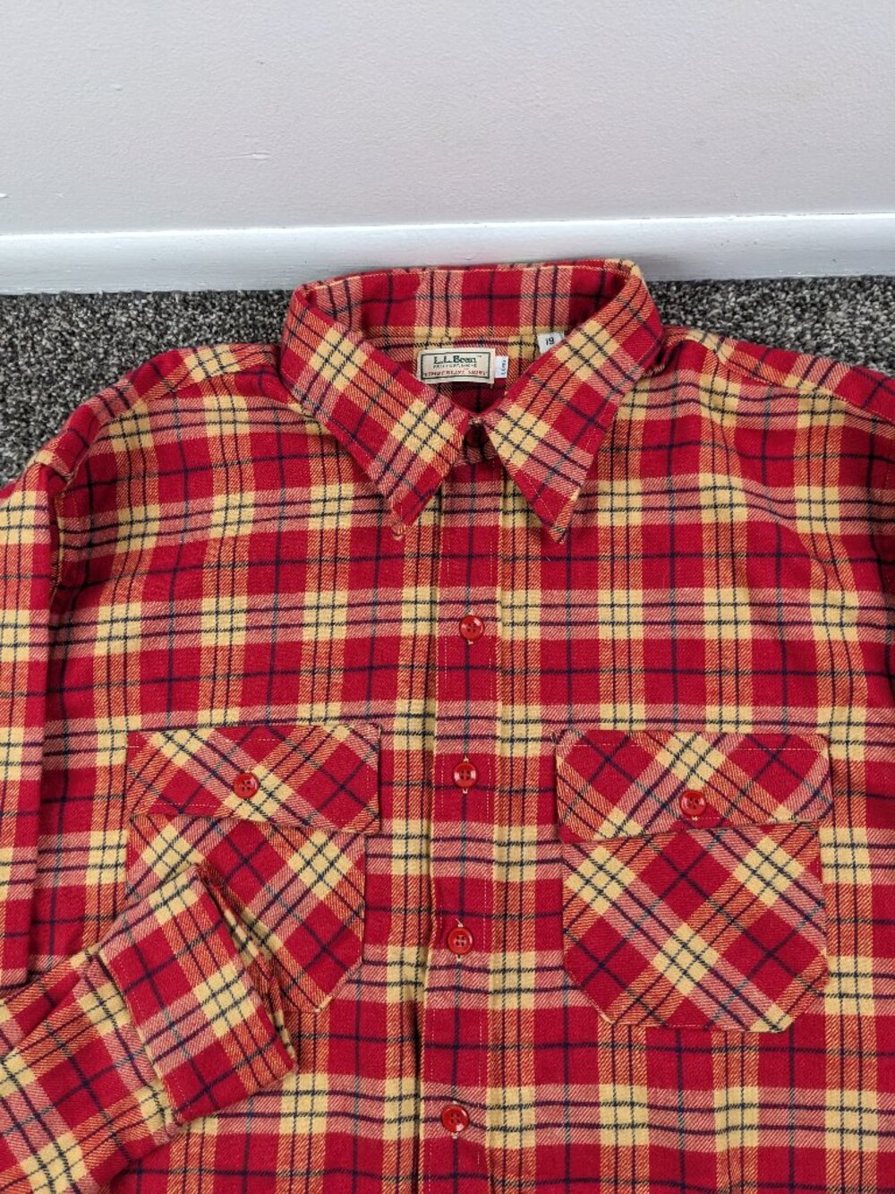 NWOT Vintage LL Bean Shirt Timberline Flannel L/S Button Up Plaid Mens 19 3XLT
